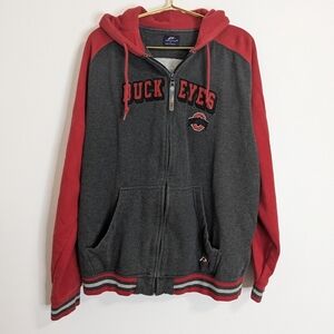 Pro Player Large Men's The Ohio‎ State Buckeyes Full Zip Hoodie Sweater